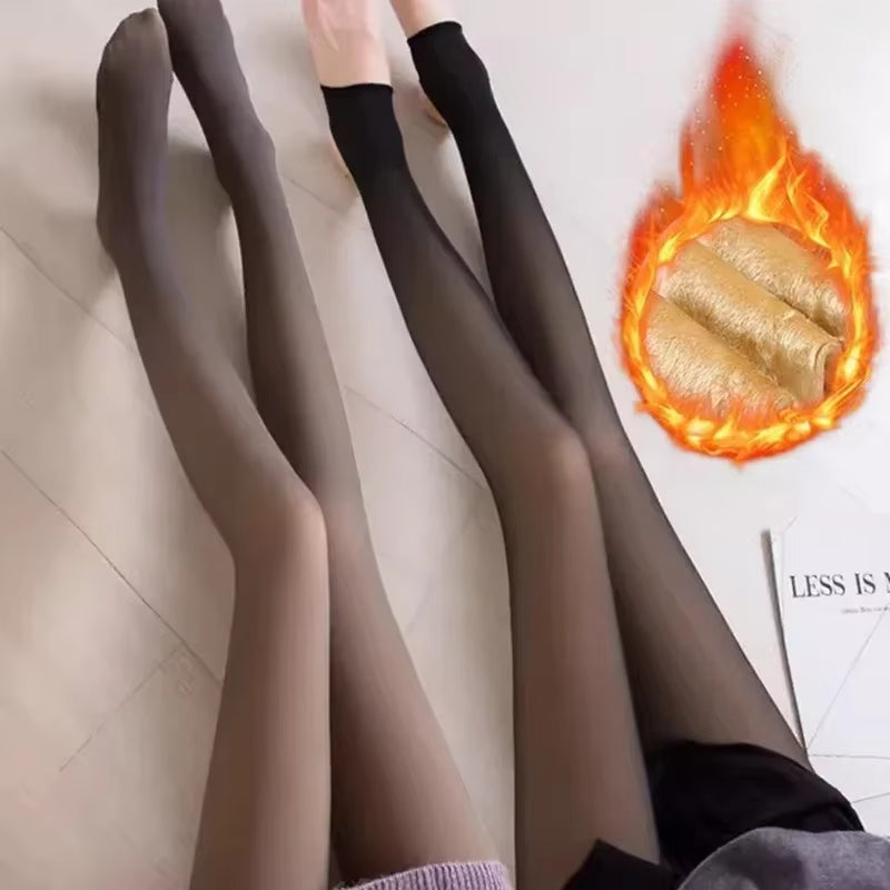 Winter Warm Lined Tights Women Thermal Pantyhose for Women Winter Panty Polar Skin Black Effect Stockings Women'S Thermal Sock