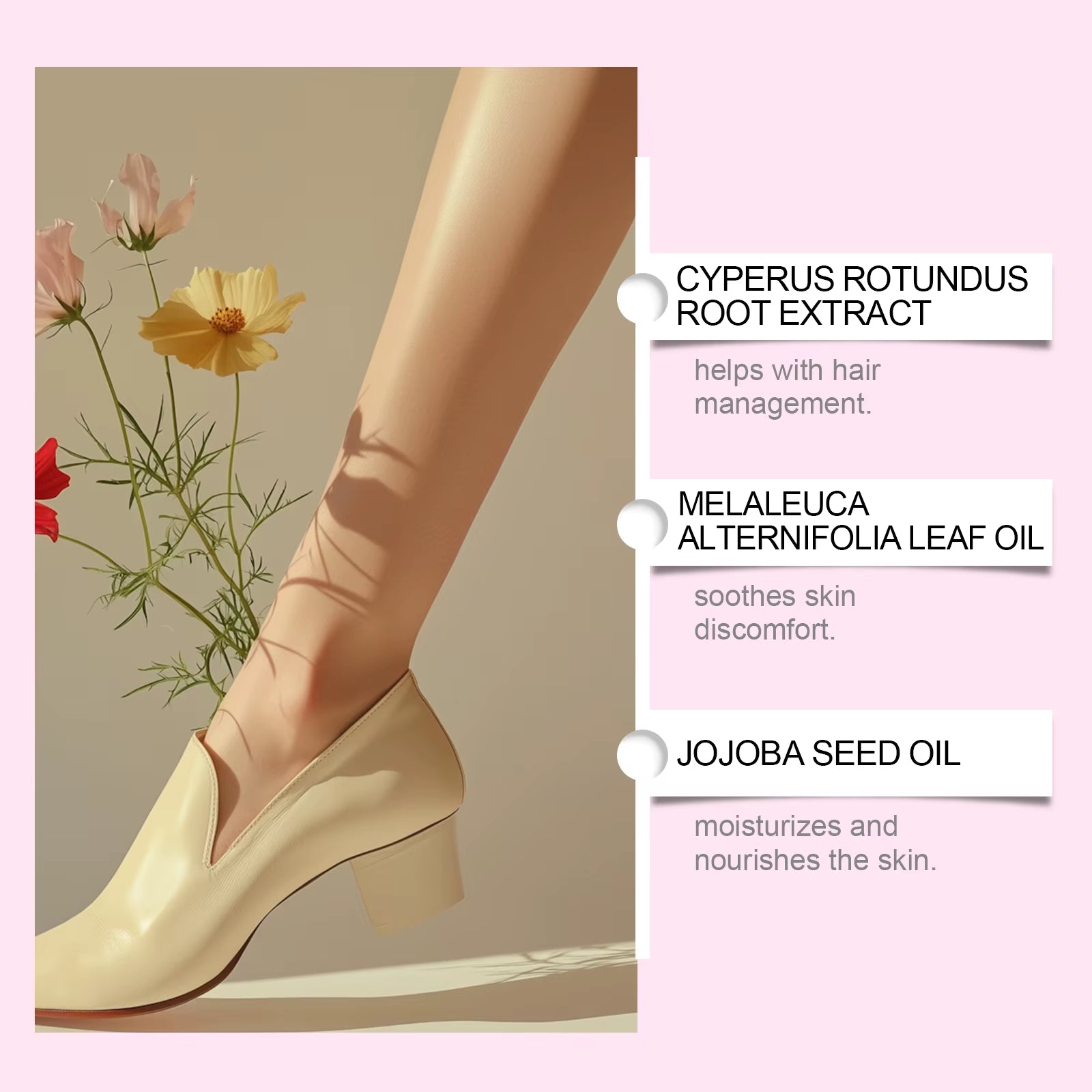 Cyperus Rotundus Oil for Hair Removal Moisturizing Soothing Skin Dryness Shrinks Pores Reducing Body Hair Growth after Shave Oil